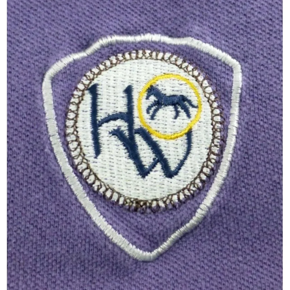 Horseware Ireland Equestrian Womens Polo Shirt L Purple Pony Print - Picture 3 of 9